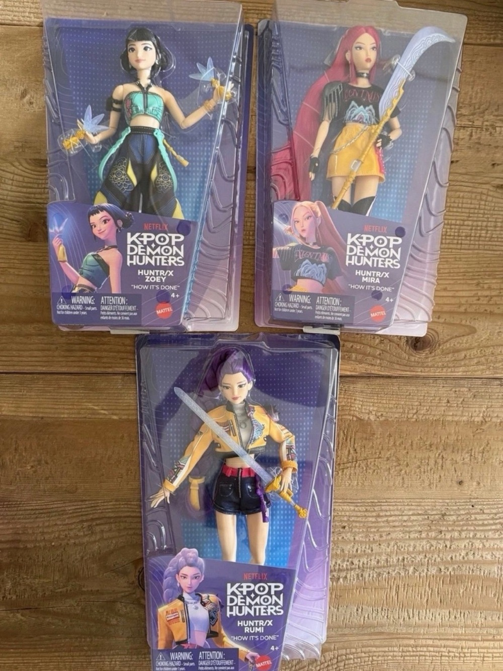 Mattel K-Pop Demon Hunters Dolls -Rumi,Mira Zoey.